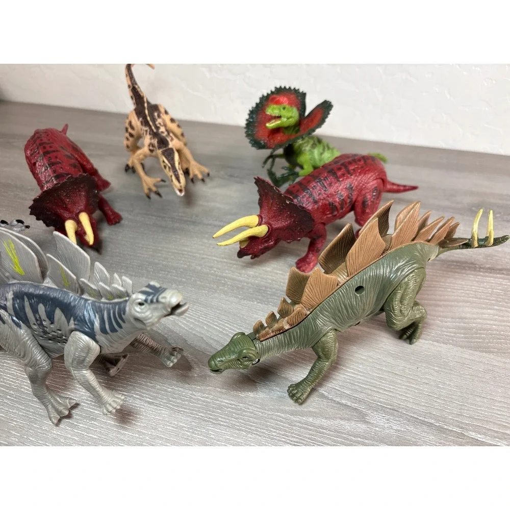 Dinosaur Action Figure Toy Lot 7pc Triceratops Spinosaurus Stegosaurus Kids Set